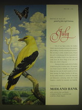 1963 Midland Bank Ad - Golden Oriole and Purple Emperor Butterfly - £14.53 GBP