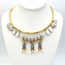 J Crew Gold Tone Beaded Choker Collar Necklace - £35.03 GBP