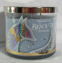Bath &amp; Body Works 3-wick 14.5 oz Jar Scented Candle BLACK TIE w/ essential oils - £31.36 GBP