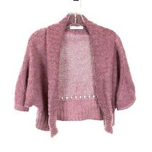 Womens Size Small St. Ambecco Lilac Mohair Wool Blend Open Cardigan Sweater - $29.39