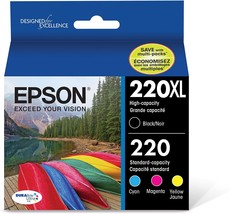 Epson T220 Durabrite Ultra -Ink High Capacity Black And Standard Color - $71.92