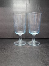Libbey Duz Light Ice Blue Glasses Water Goblets x 2 Set Vintage Star Sap... - $18.96 CAD