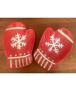 Hallmark Red Mitten Serving Dishes   Christmas Winter Holiday  - $224.09 MXN