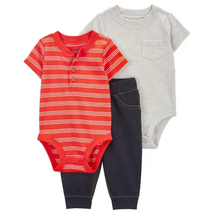 Carter&#39;S Boys 3 Piece Bodysuit Pant Set - $22.61