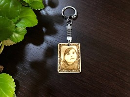 Mother Keychain  / Baby photo Keychain / Picture Keychain / Engraved Woo... - $29.00