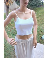 Cropped Spaghetti Strap Top by Onzie (Seamless Tank), S/M, white color - $24.26