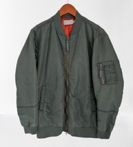 Vince Longline Aviator Jacket Green Lined Full Zip Size Small - $98.99