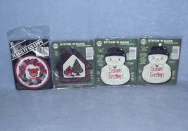 3 Stitch &amp; Hang 1 Make it Snappy Ornament Counted Cross Stitch Kits with Frames - £6.72 GBP