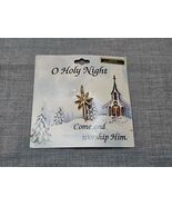 O Holy Night Christmas Star of Bethlehem Pin Gold Tone 1.25&#39;&#39; Pinback Br... - $9.99