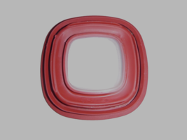 Vintage Rubbermaid Replacement Storage Lid Red 4-1/8&quot; Sq #10M1M2 w/ Clear Window - £15.95 GBP