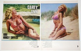 Carey ann 4 page 1975 Article sexy pictures vintage actress blonde bikini model - £4.43 GBP