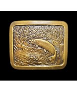 Vintage 1977 Indiana Metal Craft Belt Buckle Trout Fish Fisherman Brass ... - €21,97 EUR