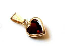 2Ct Heart Cut Lab Created Red Ruby Heart Shape Pendant 14K Yellow Gold Plated - £109.76 GBP