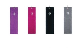 Surprizeshop Ladies Tri Fold Golf Towel. Black, Grey, Pink, Navy or Purple - £10.75 GBP