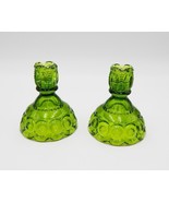 LE Smith Moon and Stars Avocado Olive Green Candlestick Holder Set of 2 - £23.58 GBP