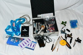 dragonhawk Power Supply tattoo kit with pedal and many heads bundle 517a3 - $245.00