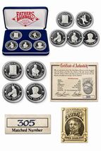 Fathers of Baseball Spalding Silver Proof Coin Set .999 Hutt River #305 ... - $1,484.01