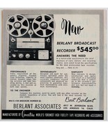 1954 Berlant Broadcast Recorder Advertisement Reel To Reel Tape Radio DWP9B - $28.05 CAD