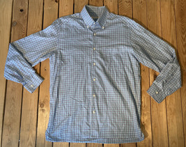 ermenegildo zegna Men’s Long Sleeve Button Up Shirt Size L In blue plaid E3 - £19.64 GBP