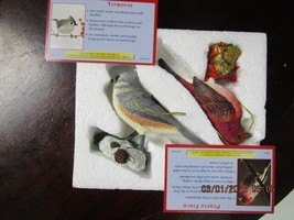 Danbury Mint Song Birds Of Christmas &quot;Purple Finch - Titmouse&quot; Nib^^^ - $64.35