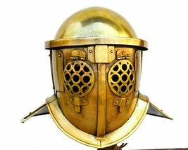 Medieval Gladiator helmet Provocator helmet Larp Armor Helmet Brass Finish Helm - £140.26 GBP