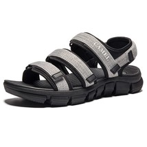 Summer Light Roman Gray Fashion  Soft  Outdoor Shoes Men Sandals Breathable Gard - £55.35 GBP