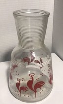 Vintage Hazel Atlas Red Rooster Glass Carafe No Lid - £12.49 GBP