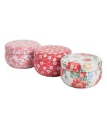 Pioneer Woman Vintage Floral Candle Tin Set 3-pc Honeysuckle Apple Rose ... - $30.81 CAD