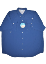 Columbia PFG Shirt Mens 2XL Navy Blue Bahama Vented Fishing Short Sleeve UPF 50 - £19.51 GBP