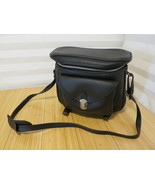 Vintage Kane-M Brand Black Zippered Bag Case With Strap 9x8x6 in. Made i... - $38.08 CAD