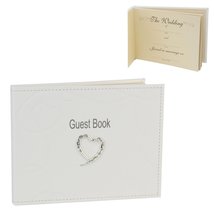 Widdop Bingham Wedding Guest Book PU with Swirling Hearts - $16.61