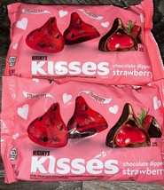 Hershey&#39;s Kisses ~ Milk Chocolate Dipped Strawberry Candy 9 oz, 09/2024 ~ 2 Bags - £17.21 GBP