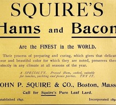 Squire&#39;s Hams And Bacon 1894 Advertisement Victorian Finest Food 2 ADBN1h - $19.99