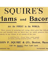 Squire&#39;s Hams And Bacon 1894 Advertisement Victorian Finest Food 2 ADBN1h - $367.96 MXN