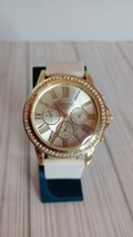 Simone Women&#39;s Watch Quartz Movement Rhinestone Bezel Silicone Band - $14.41