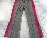 St. Roche Pants Womens Medium Grey Plaid Pink Stripe Pockets Open Ankle ... - $49.49
