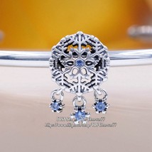 2022 Winter Release 925 Sterling Silver Moments Icy Snowflake Drop Charm  - £13.96 GBP