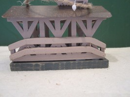 Miniature Dollhouse FAIRY GARDEN Accessories  4 1/2&quot;wooden w/tin roof bridge - £6.47 GBP