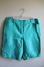 Talbots 8 Green Cotton Linen Bermuda Shorts 11&quot; Inseam - £16.43 GBP