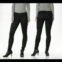 NWT DYLAN GEORGE 26 coated denim black skinny jeans stretch designer ankle - £42.26 GBP