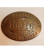 1924 Missouri Registered Chauffeur Badge No. 10816 - €18,95 EUR