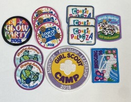 Girl Scout 2016 17 18 Glow Party Cookie Rally Palooza Camp Bridging Patches LOT - £9.24 GBP