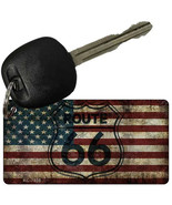 Route 66 American Flag Vintage Look Metal Key Chain - €10,49 EUR
