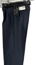 Bocaccio Uomo Boys Navy Blue Dress Pants Pleated Regular Hem Belt Sizes ... - £19.74 GBP