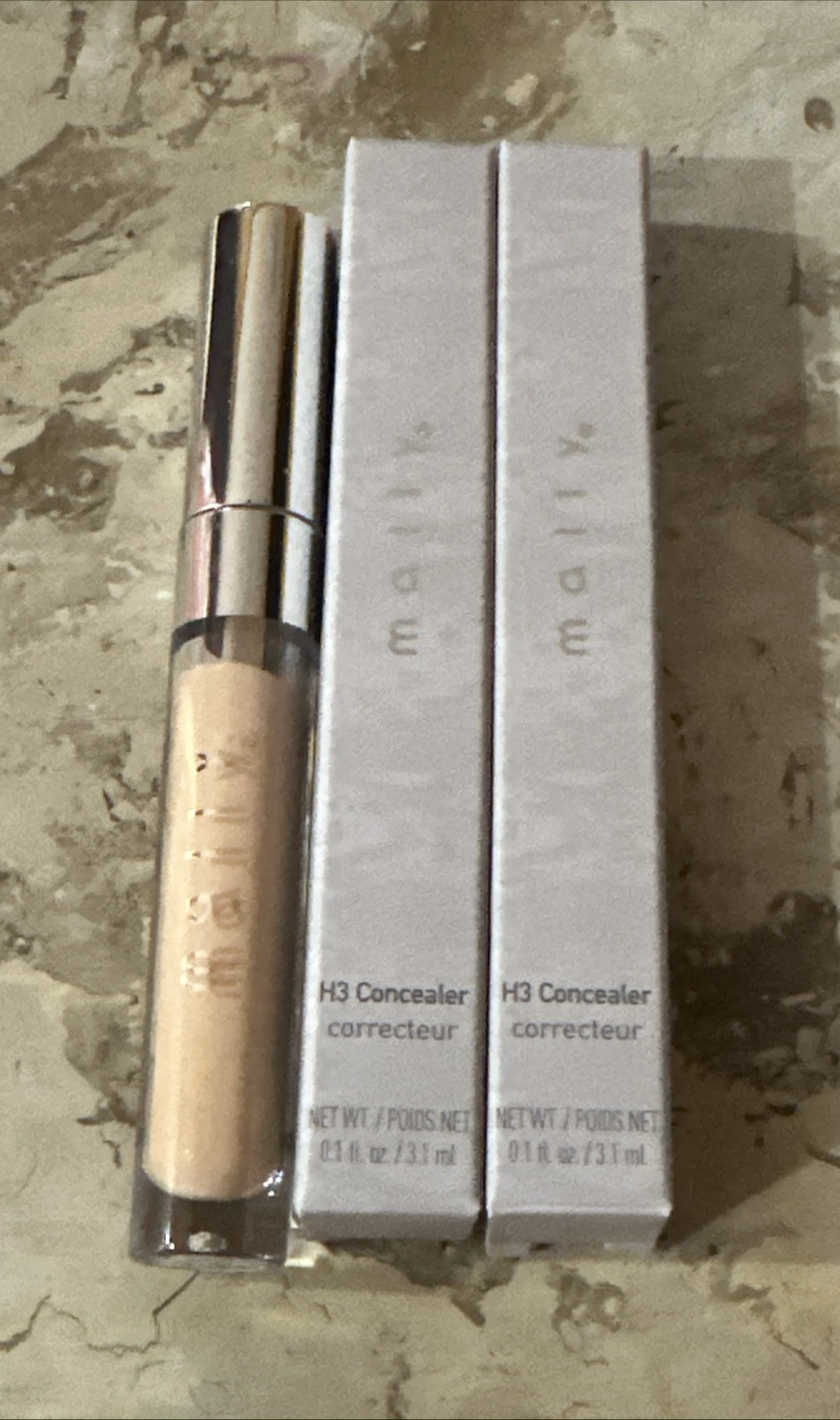 2X  Mally H3 Concealer - Hydrates Brightens - MEDIUM - 0.1oz Full Size NIB - $18.00