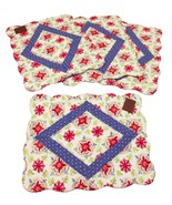 Tasha Place Mats Set of 4 Reversible Scalloped 15x19 inches - $21.77