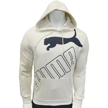 Nwt Puma Msrp $66.99 Big Logo Men&#39;s Ivory Long Sleeve Hoodie Sweatshirt Size S - £21.93 GBP