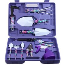 10-Piece Floral Print Garden Tools Set with Ergonomic Handles &amp; Carrying... - $87.07