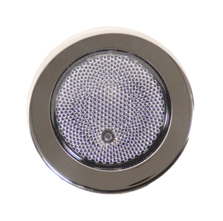 LED Push Lens Switch Courtesy Light Polished Stainless Steel Marine Boat RV - $30.30