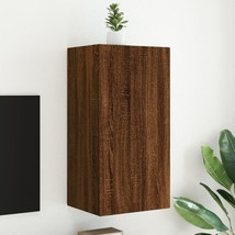TV Wall Cabinet with LED Lights Brown Oak 40.5x35x80 cm - £43.17 GBP